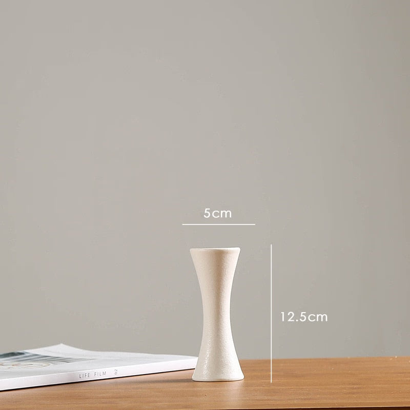 Modern White Ceramic Vases Chinese Style Simple Designed Pottery And Porcelain Vases For Artificial Flowers Decorative Figurines acacuss