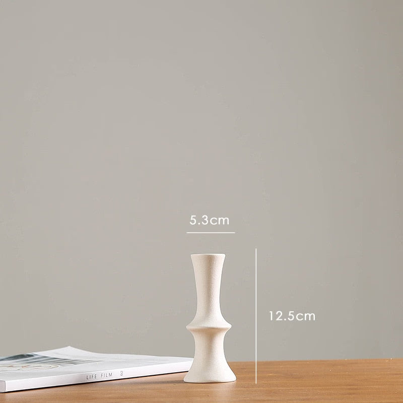 Modern White Ceramic Vases Chinese Style Simple Designed Pottery And Porcelain Vases For Artificial Flowers Decorative Figurines acacuss