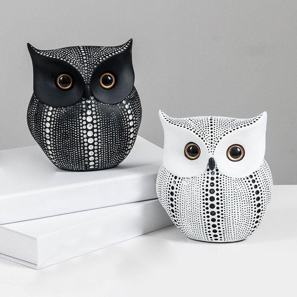 Modern simple and cute ceramic OWL Statue - acacuss