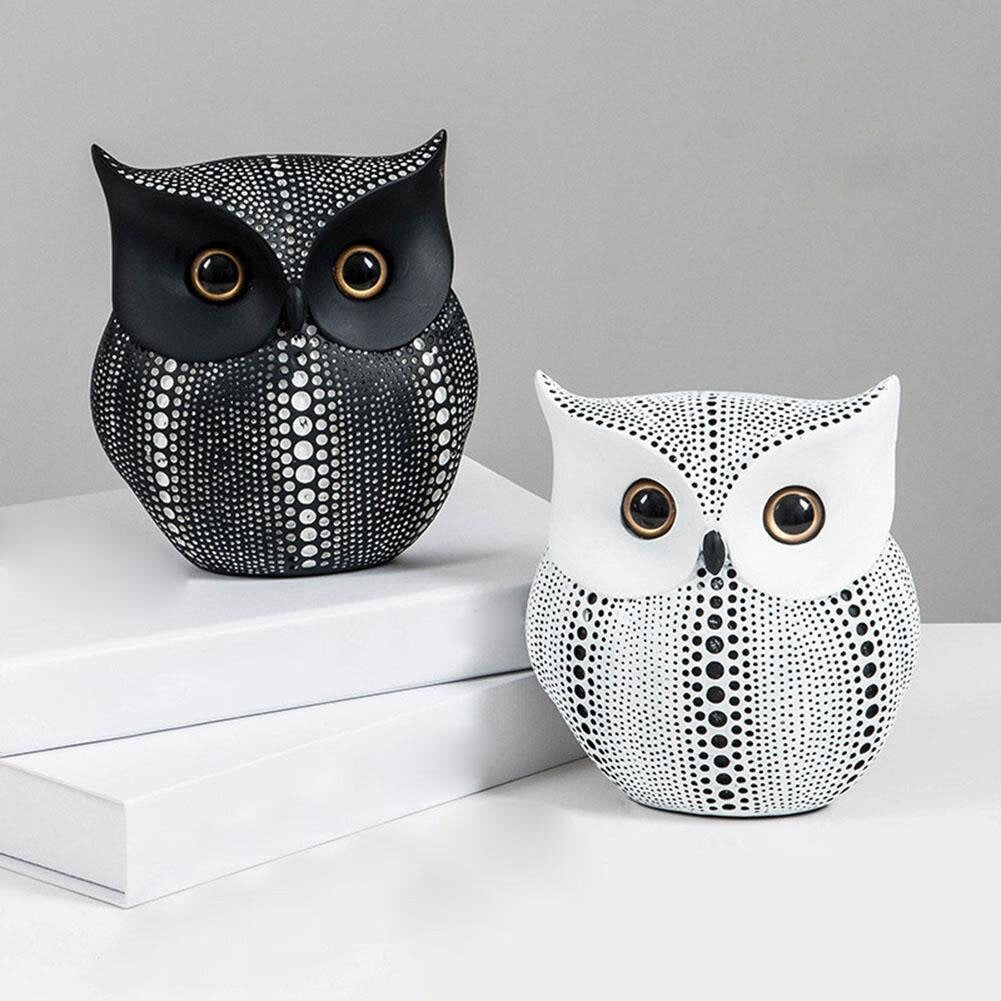 Modern simple and cute ceramic OWL Statue - acacuss