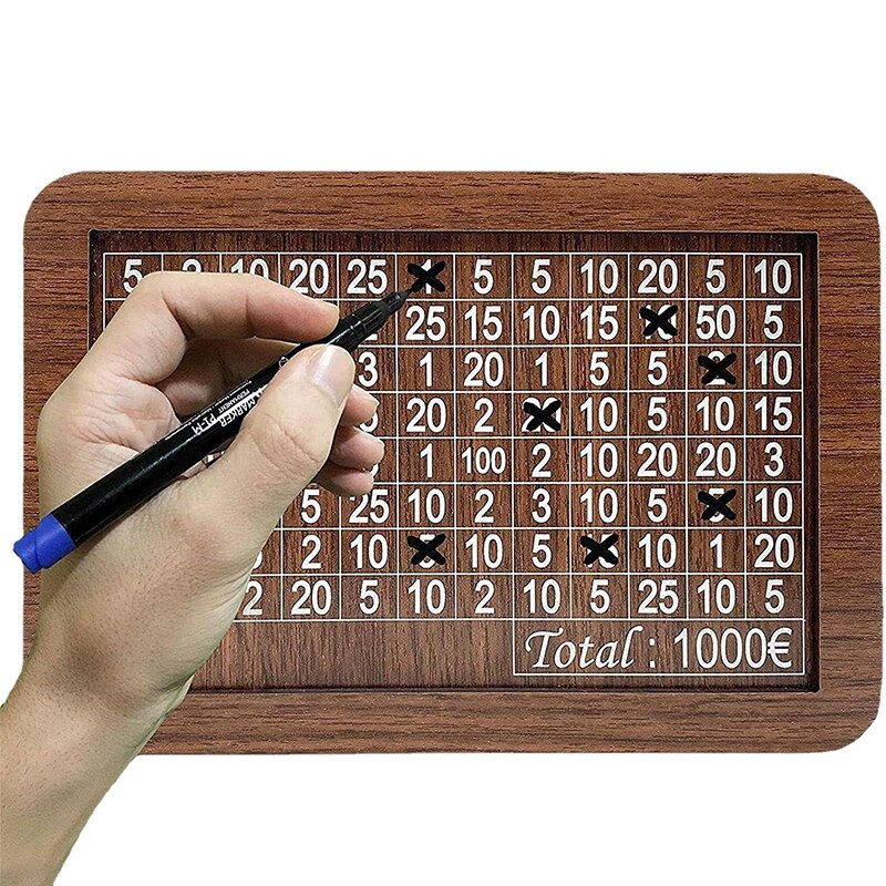 Money Box Piggy Bank Wood Money Bank Reusable Money Box with Saving Goal and Numbers To Check for Helps The Habit of Saving acacuss