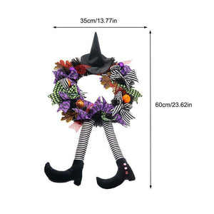 Moon Shaped Door Wreaths Halloween Decorations Welcome Sign Goth Roses Black Cats Garland Front Door Ornament Halloween Signs acacuss
