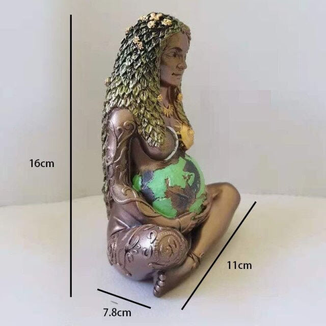 Mother Earth Millennial Gaia Resin Statue Ornaments - Goddess Statue sculptures Figurine interior Decorative Home living room decoration - ACACUSS