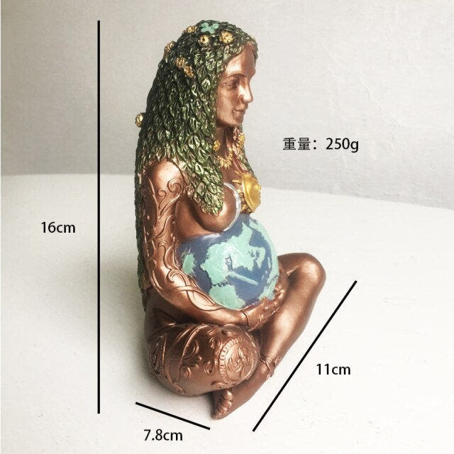 Mother Earth Millennial Gaia Resin Statue Ornaments - Goddess Statue sculptures Figurine interior Decorative Home living room decoration - ACACUSS