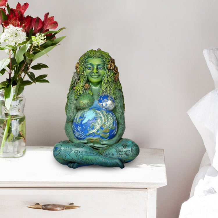 Mother Earth Millennial Gaia Resin Statue Ornaments - Goddess Statue sculptures Figurine interior Decorative Home living room decoration - ACACUSS