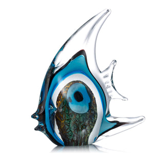 Multicolor Spotted Tropical Fish Delicate Glass Sculpture Classy Home Decoration Glass Fish Exquisite Room Home Decoration Craft acacuss