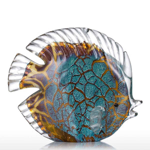 Multicolor Spotted Tropical Fish Delicate Glass Sculpture Classy Home Decoration Glass Fish Exquisite Room Home Decoration Craft acacuss