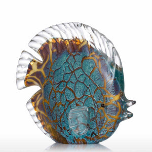 Multicolor Spotted Tropical Fish Delicate Glass Sculpture Classy Home Decoration Glass Fish Exquisite Room Home Decoration Craft acacuss