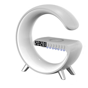 Multifunctional Wireless Charger Alarm Clock Speaker APP RGB Light Fast Charging Station for iPhone & Samsung acacuss