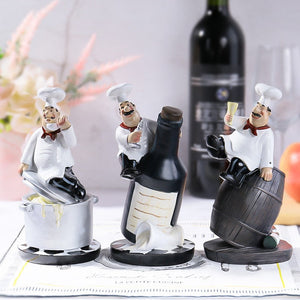 Multiple Styles Resin Chef Statue Cartoon Restaurant Chef Figurine Cook Ornament Home Kitchen Cute Sculpture Tabletop Decors acacuss