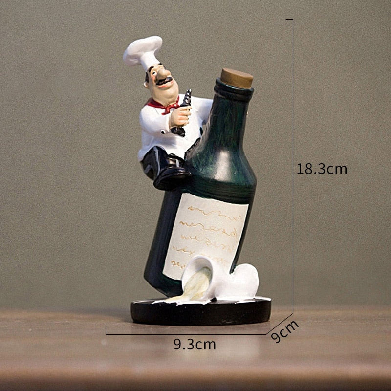 Multiple Styles Resin Chef Statue Cartoon Restaurant Chef Figurine Cook Ornament Home Kitchen Cute Sculpture Tabletop Decors acacuss