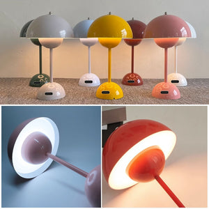 Mushroom Flower Bud Rechargeable LED Table Lamps Desk light for Bedroom Dining Touch Night Light Simple Modern Hoom Decoration acacuss