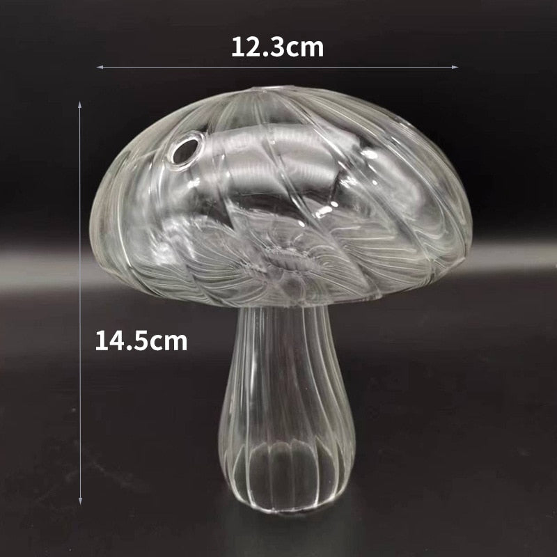 Mushroom Glass Vase Aromatherapy Bottle Creative Home Decor Table Hydroponic Simple Flower Vases Living Room Office Decoration acacuss