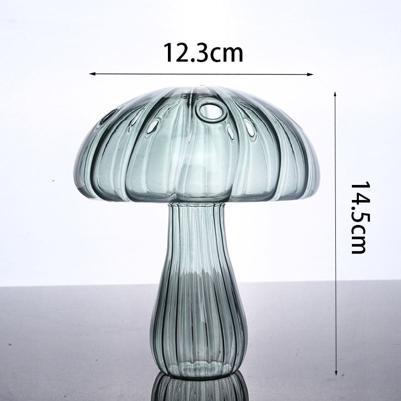Mushroom Glass Vase Aromatherapy Bottle Creative Home Decor Table Hydroponic Simple Flower Vases Living Room Office Decoration acacuss