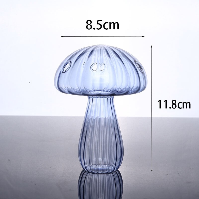 Mushroom Glass Vase Aromatherapy Bottle Creative Home Decor Table Hydroponic Simple Flower Vases Living Room Office Decoration acacuss