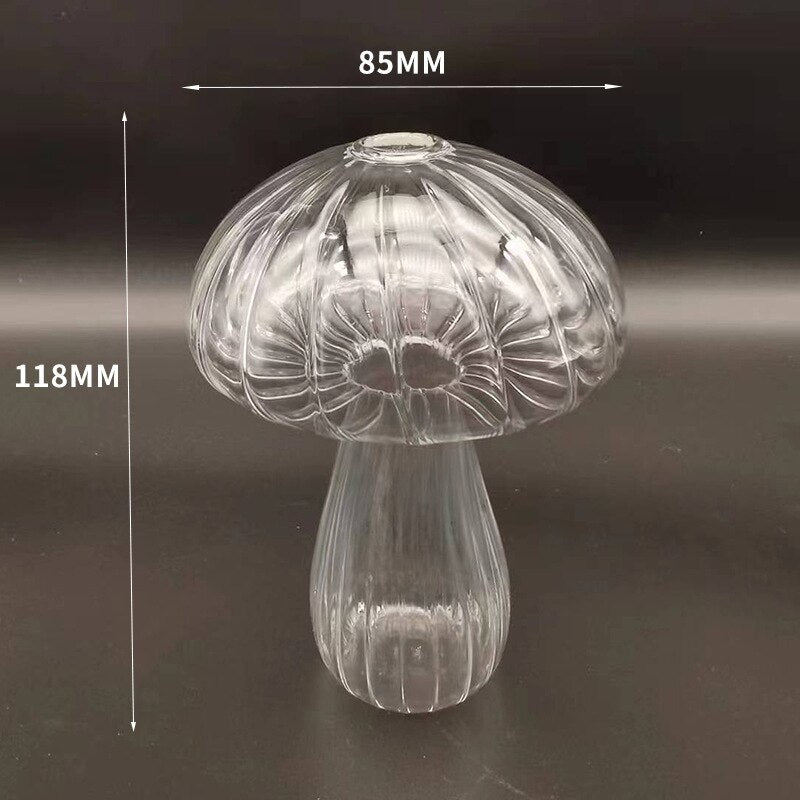 Mushroom Glass Vase Aromatherapy Bottle Creative Home Decor Table Hydroponic Simple Flower Vases Living Room Office Decoration acacuss