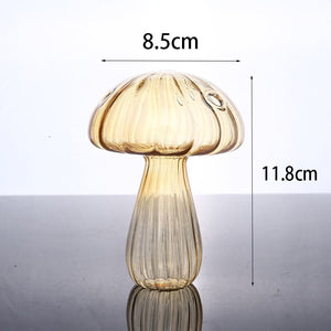 Mushroom Glass Vase Aromatherapy Bottle Creative Home Decor Table Hydroponic Simple Flower Vases Living Room Office Decoration acacuss