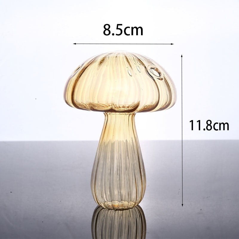 Mushroom Glass Vase Aromatherapy Bottle Creative Home Decor Table Hydroponic Simple Flower Vases Living Room Office Decoration acacuss