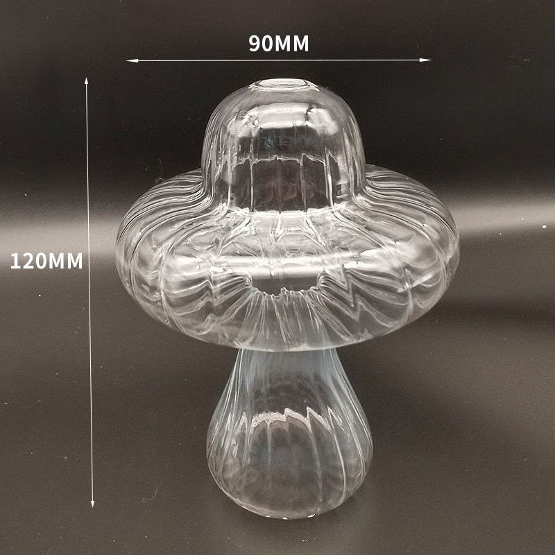 Mushroom Glass Vase Aromatherapy Bottle Creative Home Decor Table Hydroponic Simple Flower Vases Living Room Office Decoration acacuss