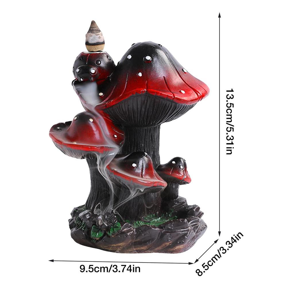 Mushroom Incense Waterfall Burner Portable Creative Incense Holder Home Mushroom Alpine Backflow Incense Burner Decor Ornament acacuss