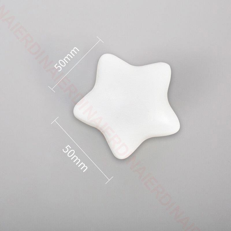 NAIERDI Ceramic Children Room Cabinet Handles Cartoon Moon Star Wardrobe Handle Cupboard Door Pulls Single Hole Furniture Handle acacuss