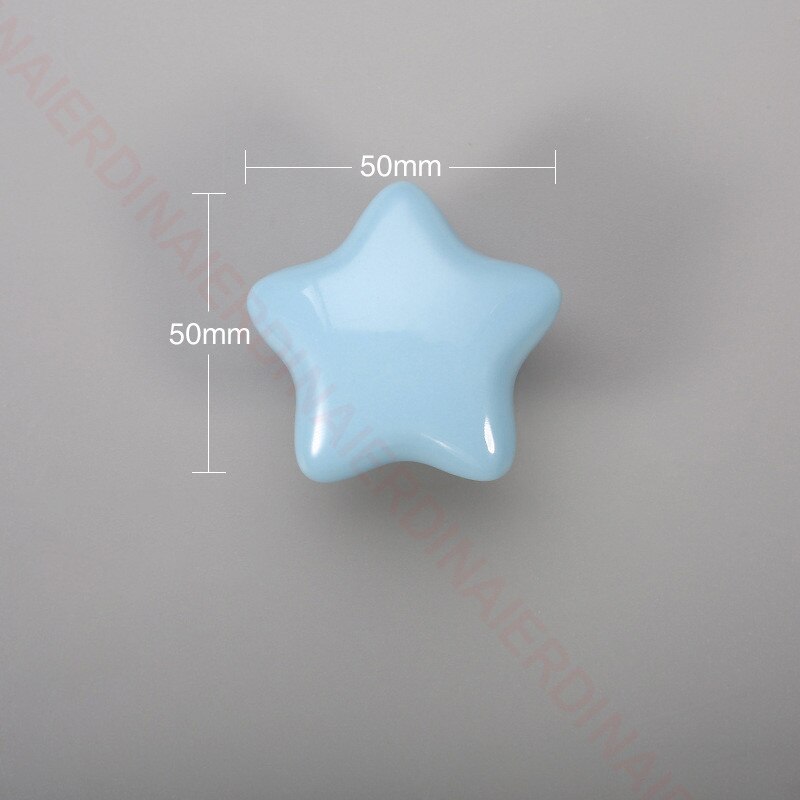 NAIERDI Ceramic Children Room Cabinet Handles Cartoon Moon Star Wardrobe Handle Cupboard Door Pulls Single Hole Furniture Handle acacuss