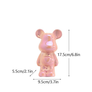 NORTHEUINS Ceramic Luxury Violence Bear Figurines Colorful Electroplated Teddy Bear Collection Item Living Room Decor Ornaments acacuss