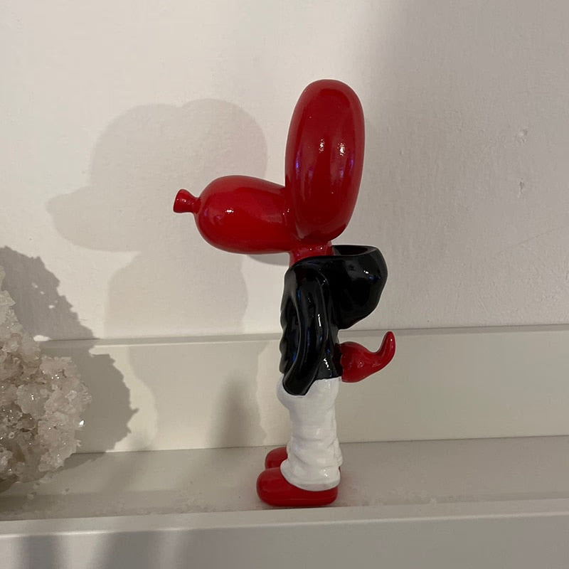NORTHUEINS 7 Inch Resin Balloon Dog Statue Jeff Junior STREET ART Figurines Creative Animal Dolls Home Desktop Decor Accessories acacuss