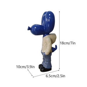 NORTHUEINS 7 Inch Resin Balloon Dog Statue Jeff Junior STREET ART Figurines Creative Animal Dolls Home Desktop Decor Accessories acacuss
