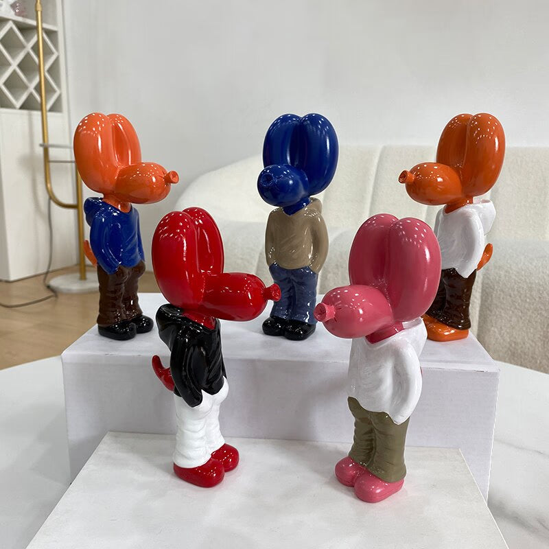 NORTHUEINS 7 Inch Resin Balloon Dog Statue Jeff Junior STREET ART Figurines Creative Animal Dolls Home Desktop Decor Accessories acacuss