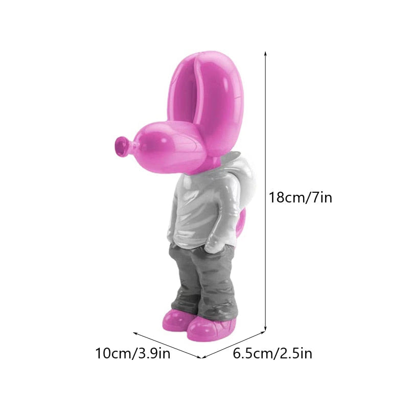 NORTHUEINS 7 Inch Resin Balloon Dog Statue Jeff Junior STREET ART Figurines Creative Animal Dolls Home Desktop Decor Accessories acacuss