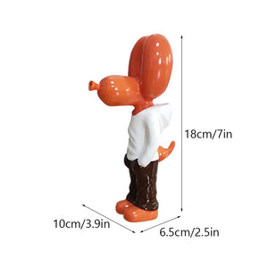 NORTHUEINS 7 Inch Resin Balloon Dog Statue Jeff Junior STREET ART Figurines Creative Animal Dolls Home Desktop Decor Accessories acacuss