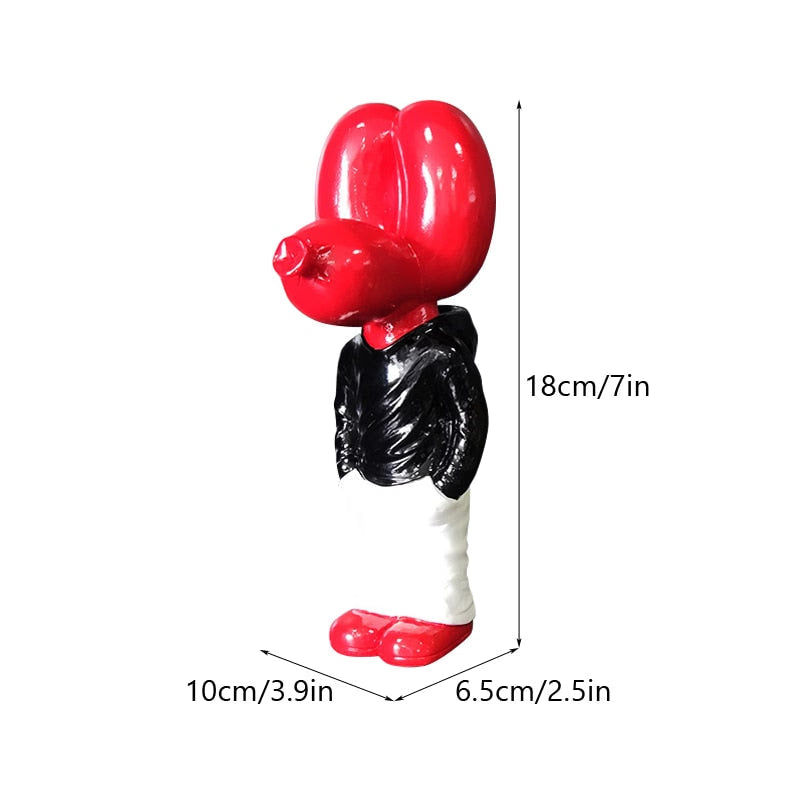 NORTHUEINS 7 Inch Resin Balloon Dog Statue Jeff Junior STREET ART Figurines Creative Animal Dolls Home Desktop Decor Accessories acacuss