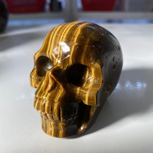 Natural Stone Skeletons, Tiger Eye Stone Skeletons, Crystal Healing Gifts, Crafts, Home Decor, Polished Figurines, Halloween Dec acacuss