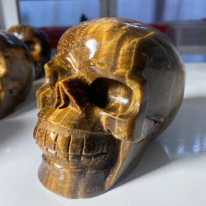 Natural Stone Skeletons, Tiger Eye Stone Skeletons, Crystal Healing Gifts, Crafts, Home Decor, Polished Figurines, Halloween Dec acacuss