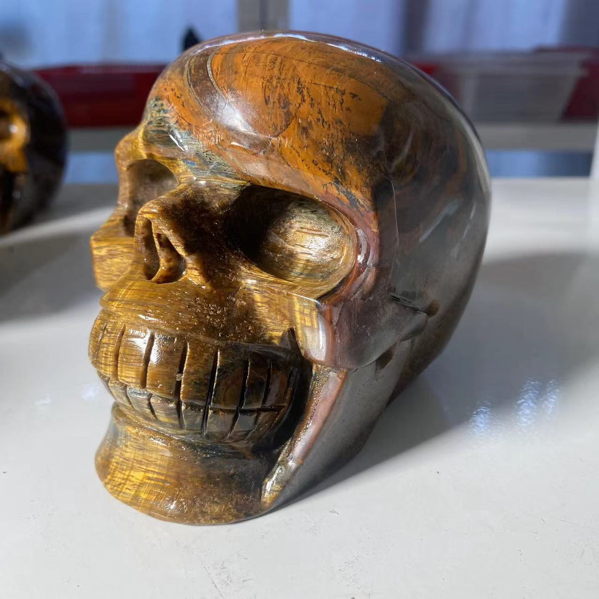 Natural Stone Skeletons, Tiger Eye Stone Skeletons, Crystal Healing Gifts, Crafts, Home Decor, Polished Figurines, Halloween Dec acacuss
