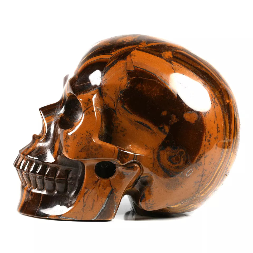 Natural Stone Skeletons, Tiger Eye Stone Skeletons, Crystal Healing Gifts, Crafts, Home Decor, Polished Figurines, Halloween Dec acacuss