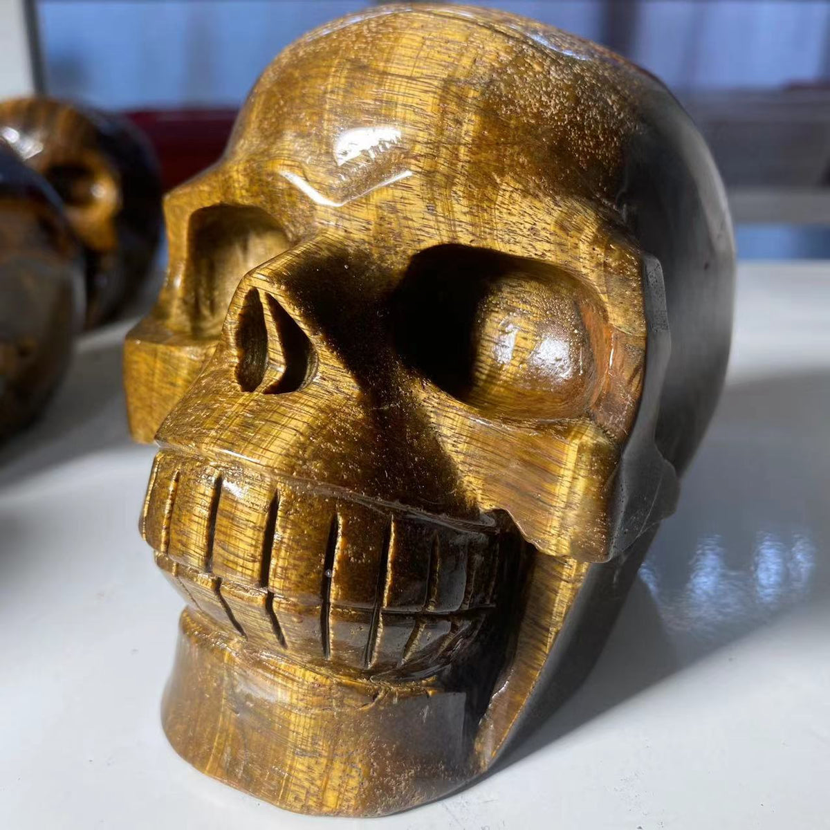 Natural Stone Skeletons, Tiger Eye Stone Skeletons, Crystal Healing Gifts, Crafts, Home Decor, Polished Figurines, Halloween Dec acacuss