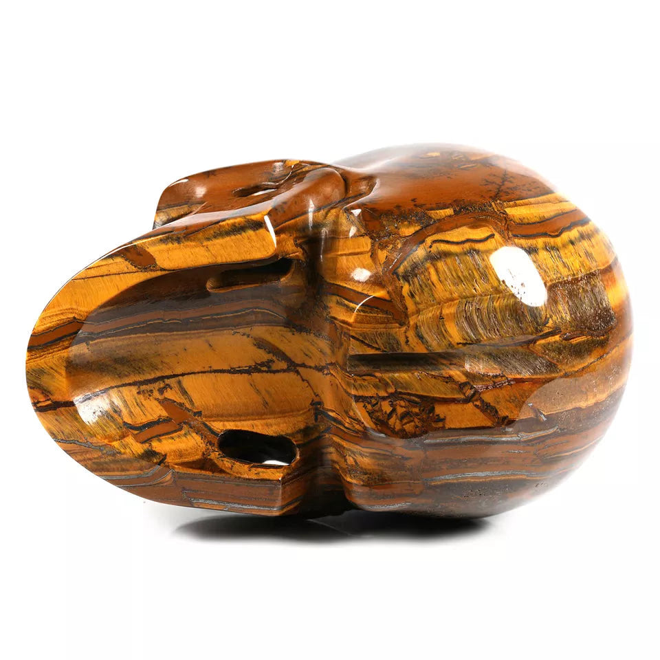 Natural Stone Skeletons, Tiger Eye Stone Skeletons, Crystal Healing Gifts, Crafts, Home Decor, Polished Figurines, Halloween Dec acacuss