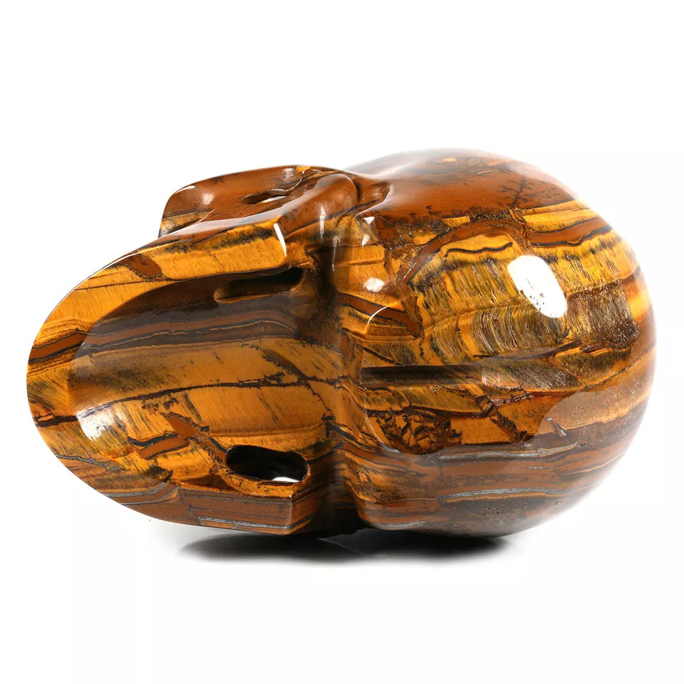 Natural Stone Skeletons, Tiger Eye Stone Skeletons, Crystal Healing Gifts, Crafts, Home Decor, Polished Figurines, Halloween Dec acacuss