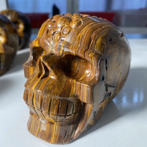 Natural Stone Skeletons, Tiger Eye Stone Skeletons, Crystal Healing Gifts, Crafts, Home Decor, Polished Figurines, Halloween Dec acacuss