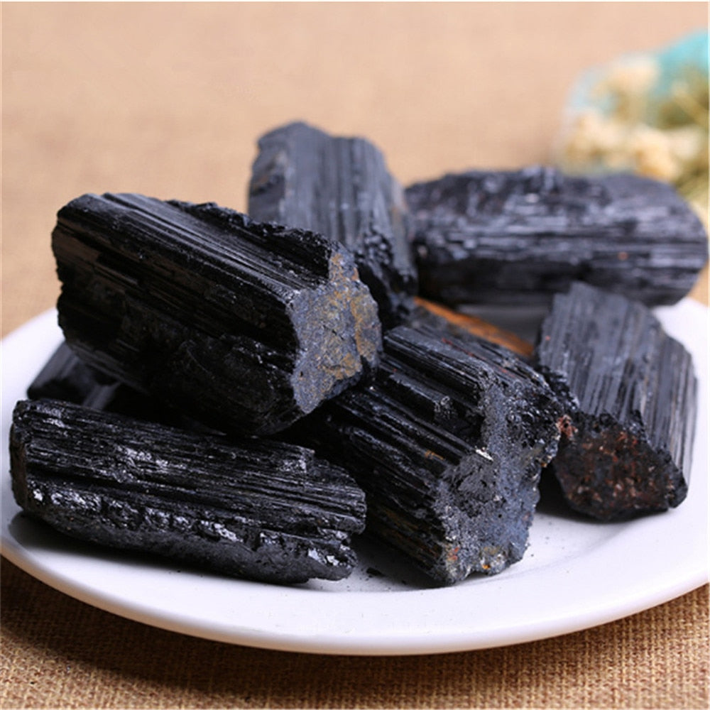 Natural and mineral stones crystal black tourmaline raw stone home ramadan decoration 2023 acacuss