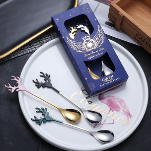 Navidad 2023 Merry Christmas Elk Tree Spoons Xmas Party Ornaments Christmas Decorations for Home Table New Year Kerst Noel Gift acacuss
