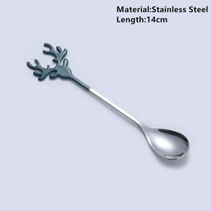 Navidad 2023 Merry Christmas Elk Tree Spoons Xmas Party Ornaments Christmas Decorations for Home Table New Year Kerst Noel Gift acacuss