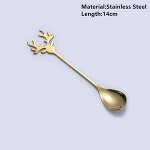 Navidad 2023 Merry Christmas Elk Tree Spoons Xmas Party Ornaments Christmas Decorations for Home Table New Year Kerst Noel Gift acacuss