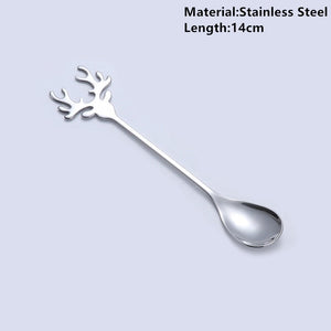 Navidad 2023 Merry Christmas Elk Tree Spoons Xmas Party Ornaments Christmas Decorations for Home Table New Year Kerst Noel Gift acacuss