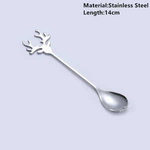 Navidad 2023 Merry Christmas Elk Tree Spoons Xmas Party Ornaments Christmas Decorations for Home Table New Year Kerst Noel Gift acacuss