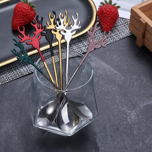 Navidad 2023 Merry Christmas Elk Tree Spoons Xmas Party Ornaments Christmas Decorations for Home Table New Year Kerst Noel Gift acacuss