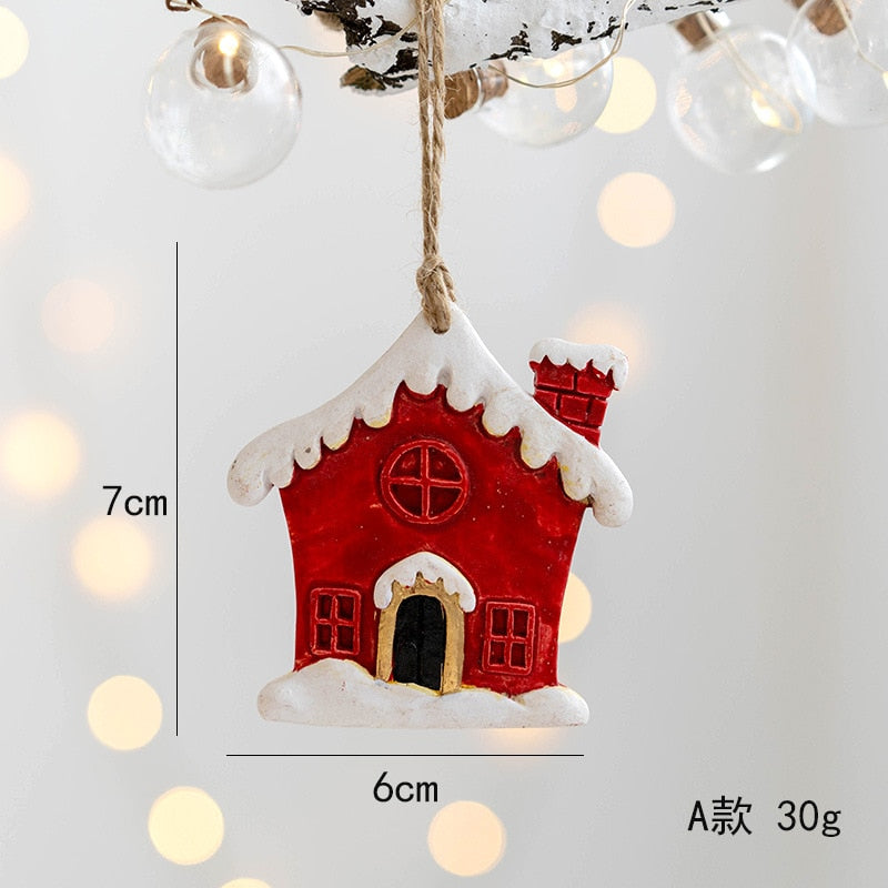 2023 Navidad Christmas Resin Gingerbread Man Pendant Christmas Tree Ornaments Christmas Decorations for Home 2024 New Year Gift acacuss