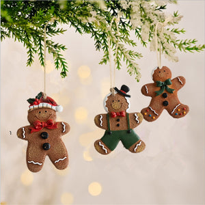 2023 Navidad Christmas Resin Gingerbread Man Pendant Christmas Tree Ornaments Christmas Decorations for Home 2024 New Year Gift acacuss